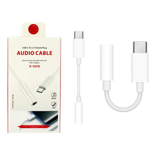 VD Bluetooth USB-C to 3.5mm Audio Headphone Adaptor - White