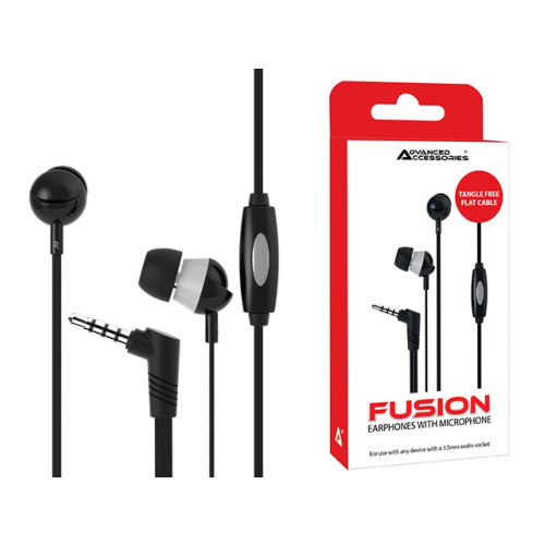 AA Fusion 3.5mm Earphones with Microphone-Black