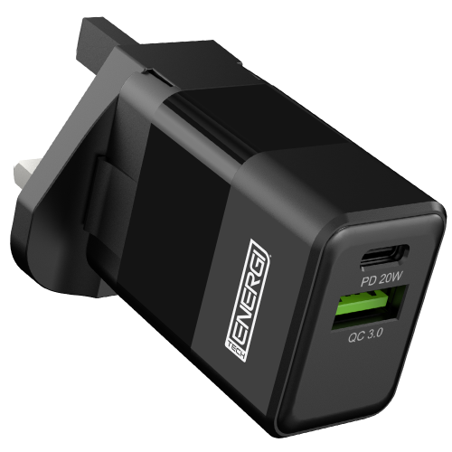 Tech Energi Eco 38W USB-A (QC 18W) USB-C (PD 20W) UK Mains Charger