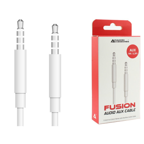 AA FUSION 3.5mm to 3.5mm Jack Cable - 1 Metre - White