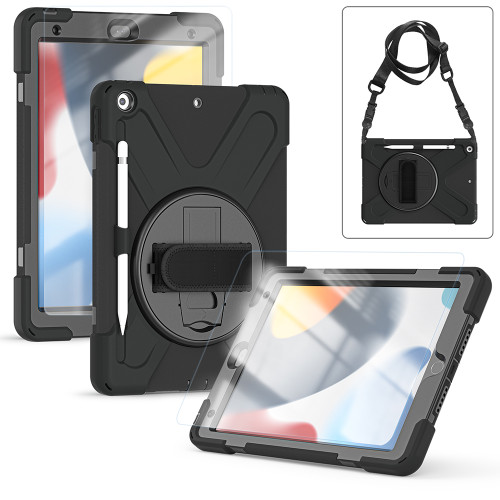 AA Protect-iT iPad 10.2 Inch 360 Degrees Rugged Case with Screen Protector - Black