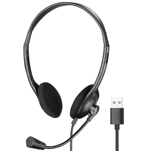 AA USB Headset With Mic - Black