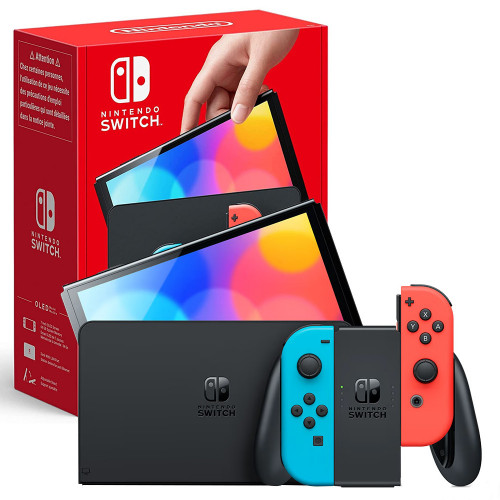 Nintendo Switch OLED Console - Neon Blue/Neon Red