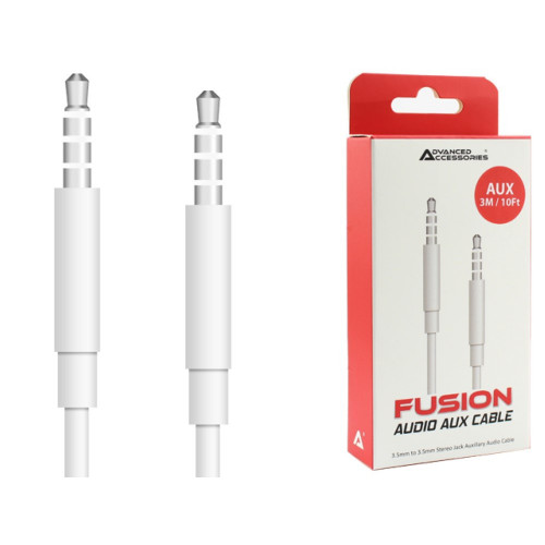 FUSION AUDIO (3M) 3.5mm to 3.5mm Jack Cable - 3 Metres -White