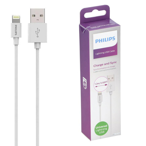 Philips MFi Lightning Data Cable 1 Metre - White