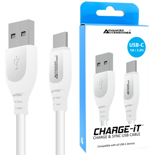 AA CHARGE-IT USB-C Cable-1M-White