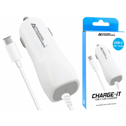 AA CHARGE-IT (1A) USB-C Car Charger-White