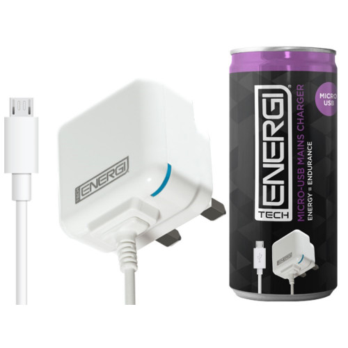 Tech Energi Micro-USB Mains Charger 1Amp - White