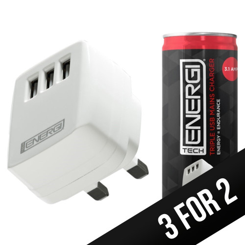 Tech Energi Triple USB Mains Charger 3.1Amp
