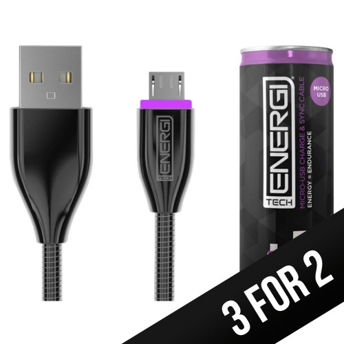 Tech Energi Micro-USB Cable - 1.2 Metres - Black
