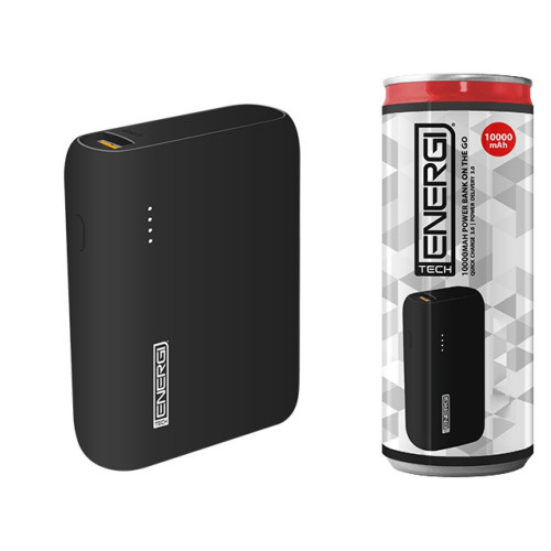 Tech Energi® TE100 PD (Power Delivery) QC 3.0 (Quick Charge) 10000mAh Power Bank On the Go - Black