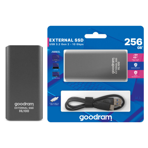 GOODRAM 256GB HL100 External SSD (Solid State Drive)