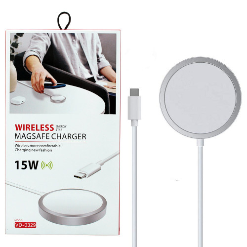 VD 15W Wireless Charger for MagSafe Devices - White/Grey