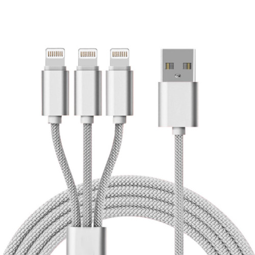 AA 3in1 8 Pin USB Charging Cable (1.2M) - Silver