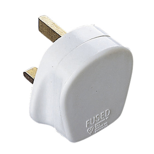 AA Replacement 13A Fused UK Plug - White