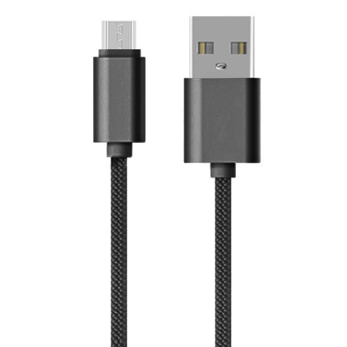 AA CHARGE-iT Premium Braided Micro USB Cable 1 Metre - Black