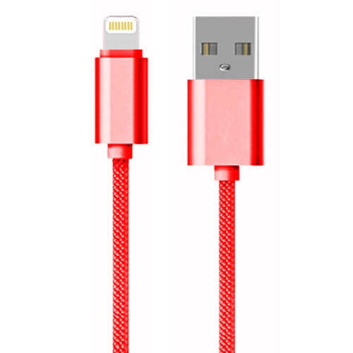 AA CHARGE-iT Premium Braided 8 Pin USB Cable 2 Metres - Red