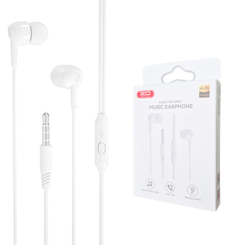 XO 3.5mm Earphones With Mic - White