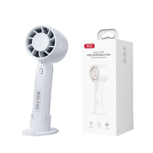 XO Rechargeable 400mAh Mini Desktop/Handheld Fan - White