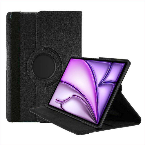 AA iPad Air 2024 13" Rotation Stand Flip Case - Black