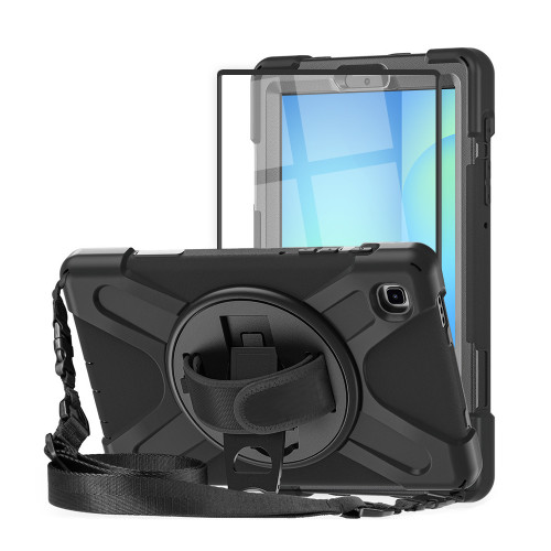 Samsung Galaxy Tab S10 FE/S9 FE/S9/S8/S7 Rugged Case with Screen Protector - Black