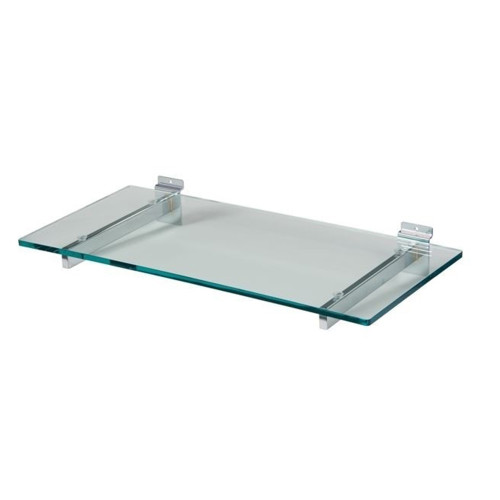 Glass Shelf With 2x Slatwall Bracket