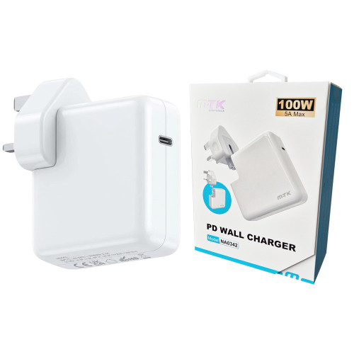 100W USB-C PD Mains Charger - White