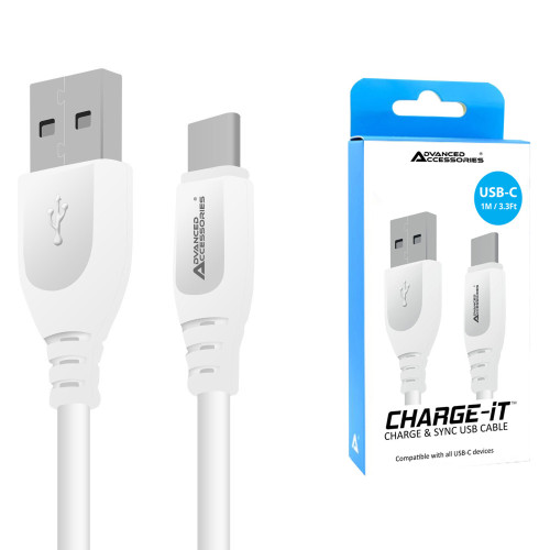 AA CHARGE-IT USB-C Cable-1M-White