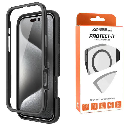AA PROTECT-iT iPhone 15 6.1" Tough MagSafe Full Body Case - Black