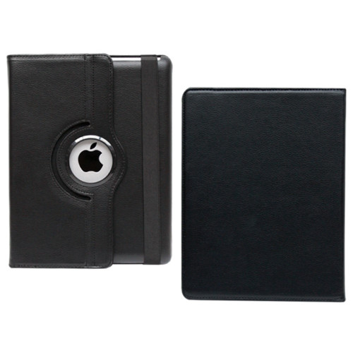 AA iPad 2/3/4 360° Rotation Stand Flip Case-Black