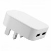 Loose Packed - AA JK18C 2.1A Foldable Dual USB Mains Charger - White