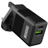 Tech Energi Eco 38W USB-A (QC 18W) USB-C (PD 20W) UK Mains Charger - Black