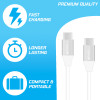 AA CHARGE-IT Premium USB-C to USB-C Cable Supports Fast Charge (Up to 60W) - 2 Metres - White