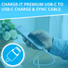 AA CHARGE-IT Premium USB-C to USB-C Cable Supports Fast Charge (Up to 240W) - 2 Metres - White