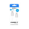 AA CHARGE-IT Premium USB-C to USB-C Cable Supports Fast Charge (Up to 60W) - 1 Metre - White