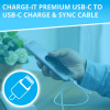 Loose Packed - AA CHARGE-IT Premium USB-C to USB-C Cable Supports Fast Charge - 1 Metre - White
