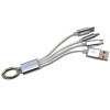 Loose Packed - AA CHARGE-iT 3in1 USB Cable - 8 Pin/USB-C/MicroUSB - 10cm-silver